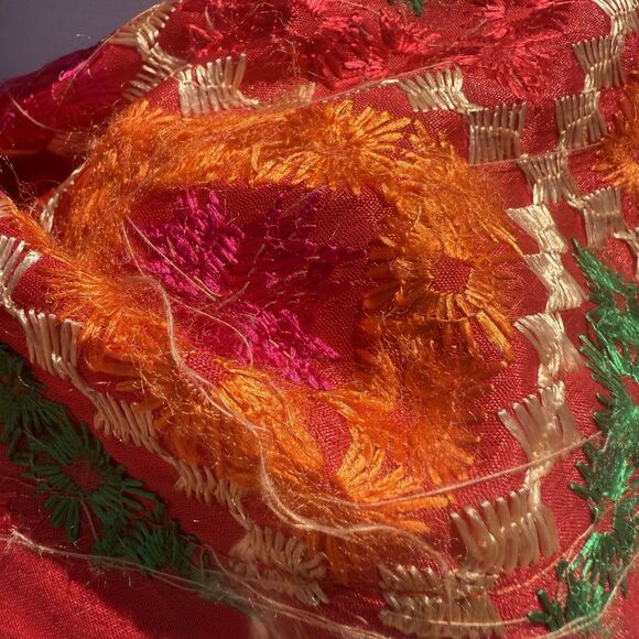 Zamour Saree Wrap Embroidered Bright Jewel Tone - Picture 11 of 12